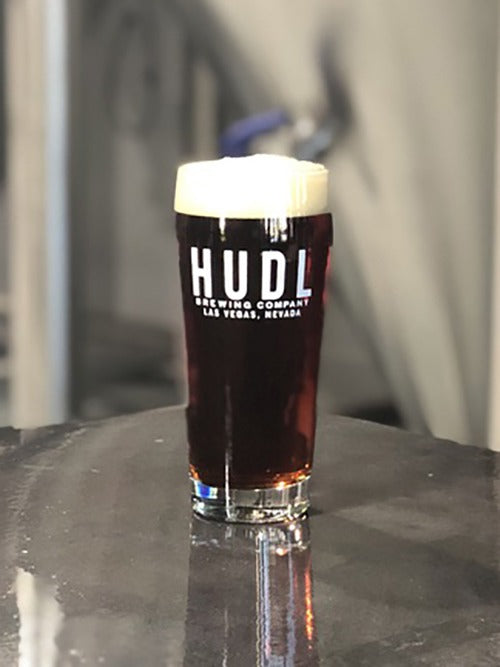 HUDL Brewing 16 oz glass